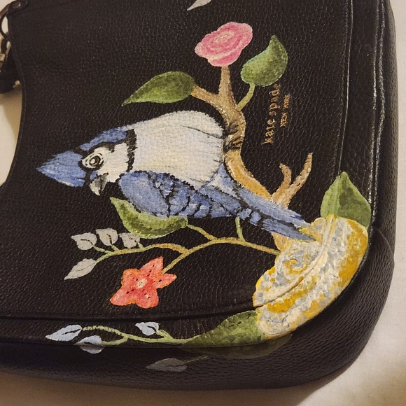 Kate Spade Black Floral Hand Painted Bag - Picture 3 of 3